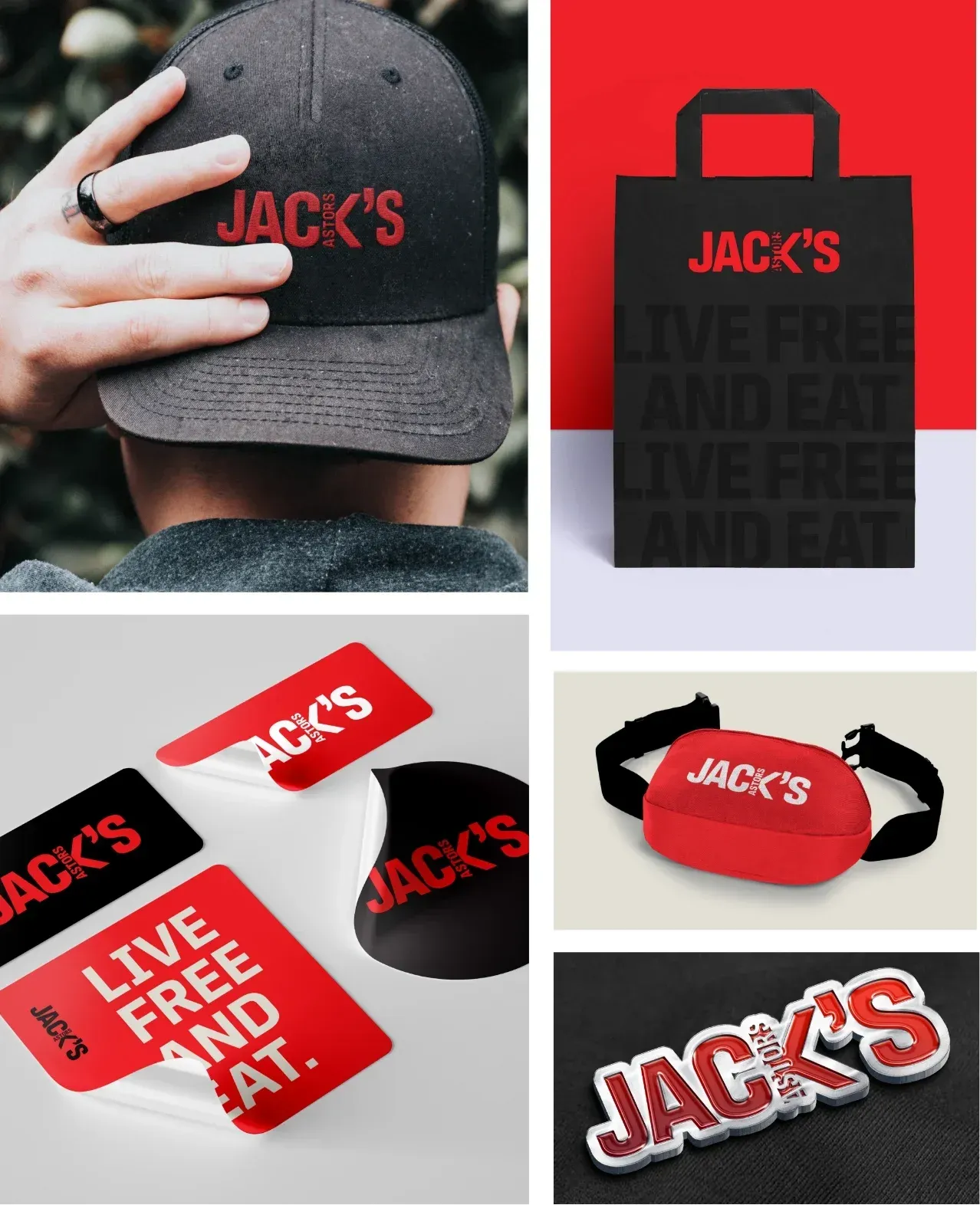 Wide range of merch apparel for the Jack Astor’s brand relaunch.