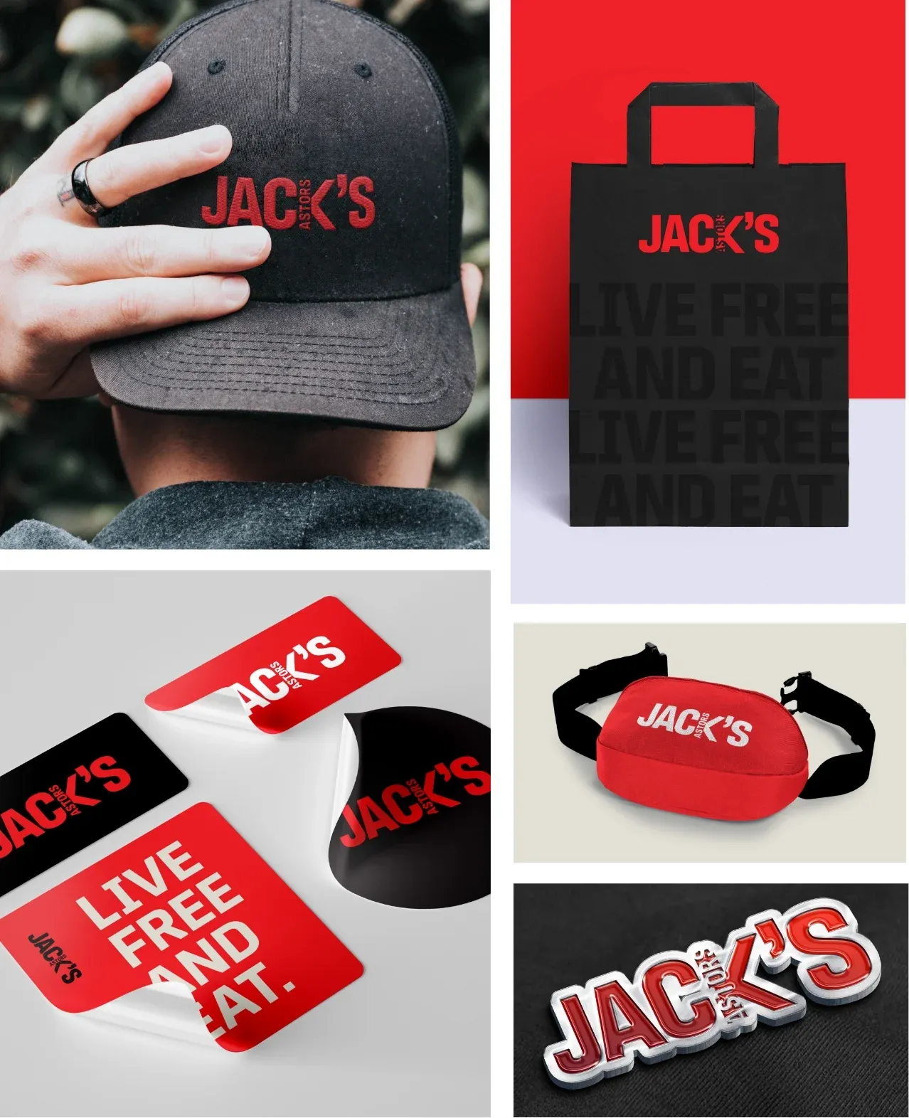 Wide range of merch apparel for the Jack Astor’s brand relaunch.